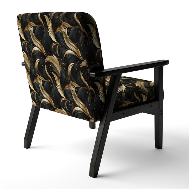 Midnight Charm Gold And Black - Glam Accent Slipper Chair