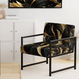 Midnight Charm Gold And Black - Glam Accent Slipper Chair