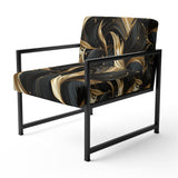 Midnight Charm Gold And Black - Glam Accent Slipper Chair