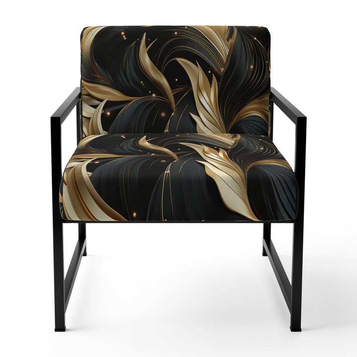 Midnight Charm Gold And Black - Glam Accent Slipper Chair