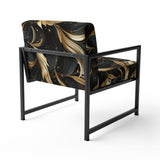 Midnight Charm Gold And Black - Glam Accent Slipper Chair