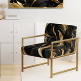 Midnight Charm Gold And Black - Glam Accent Slipper Chair