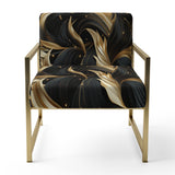 Midnight Charm Gold And Black - Glam Accent Slipper Chair