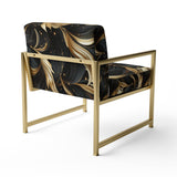 Midnight Charm Gold And Black - Glam Accent Slipper Chair
