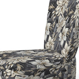 Deep Black Silver Flowers Elegance - Upholstered Glam Accent Chairs