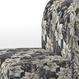 Deep Black Silver Flowers Elegance - Upholstered Glam Accent Chairs