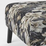 Deep Black Silver Flowers Elegance - Upholstered Glam Accent Chairs