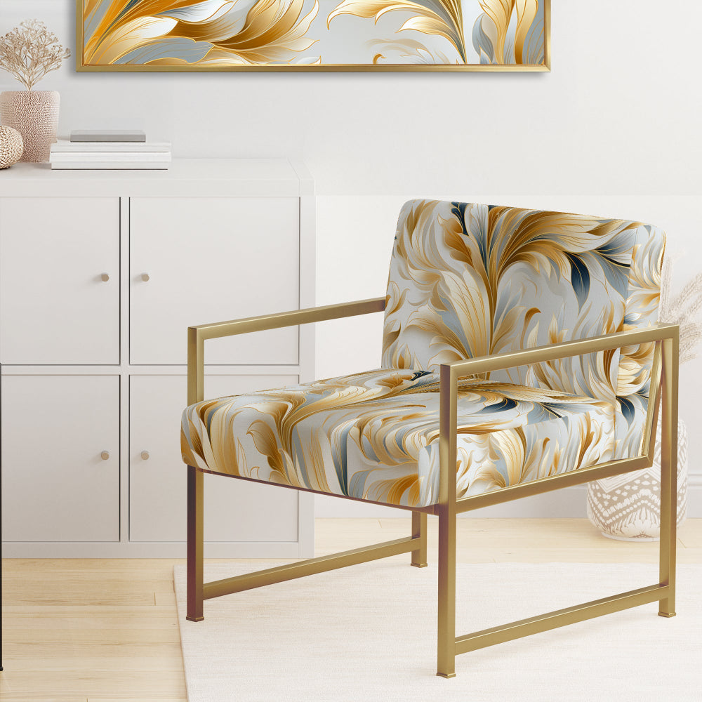 Royal Gilded Ikat Reverie Celebrate - Upholstered Glam Accent Chairs