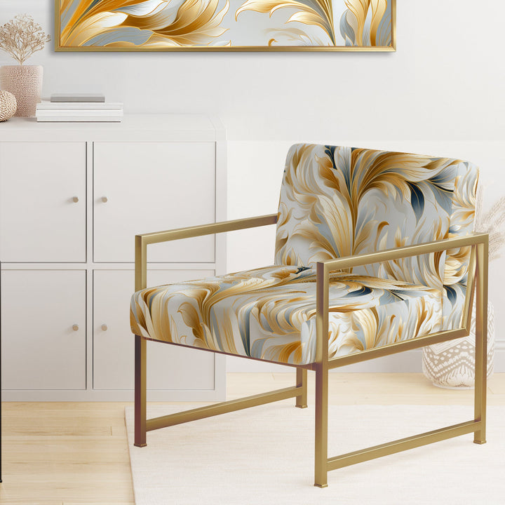 Royal Gilded Ikat Reverie Celebrate - Upholstered Glam Accent Chairs