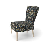 Blue And Golden Luxury Flower Pattern - Glam Accent Side Chair