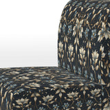Blue And Golden Luxury Flower Pattern - Glam Accent Side Chair