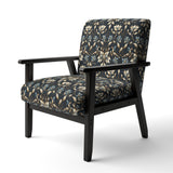 Blue And Golden Luxury Flower Pattern - Glam Accent Side Chair