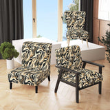 Mocha Zebra Stripes Striped Pattern- Upholstered Accent Chair