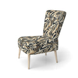 Mocha Zebra Stripes Striped Pattern- Upholstered Accent Chair