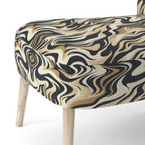 Mocha Zebra Stripes Striped Pattern- Upholstered Accent Chair