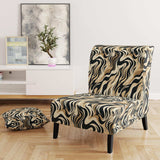 Mocha Zebra Stripes Striped Pattern- Upholstered Accent Chair