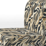 Mocha Zebra Stripes Striped Pattern- Upholstered Accent Chair