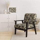 Mocha Zebra Stripes Striped Pattern- Upholstered Accent Chair