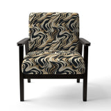 Mocha Zebra Stripes Striped Pattern- Upholstered Accent Chair