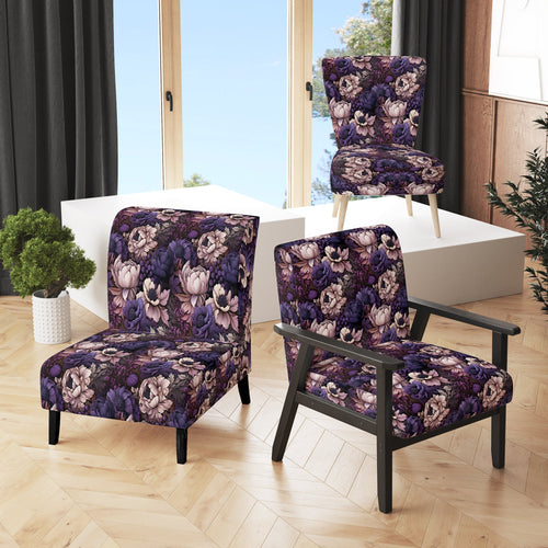 Gothic Botanicals Moody Patterns - Upholstered Cottage Accent Chairs