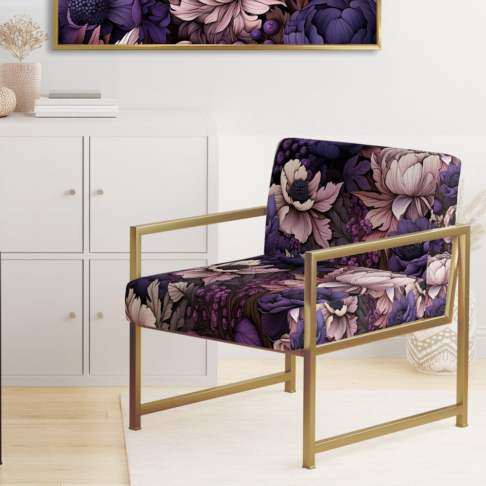 Gothic Botanicals Moody Patterns - Upholstered Cottage Accent Chairs