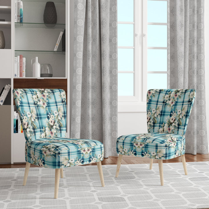 Coastal Comfort Paisley Pattern - Glam Accent Slipper Chair