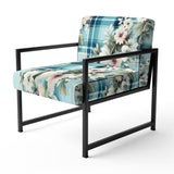 Coastal Comfort Paisley Pattern - Glam Accent Slipper Chair