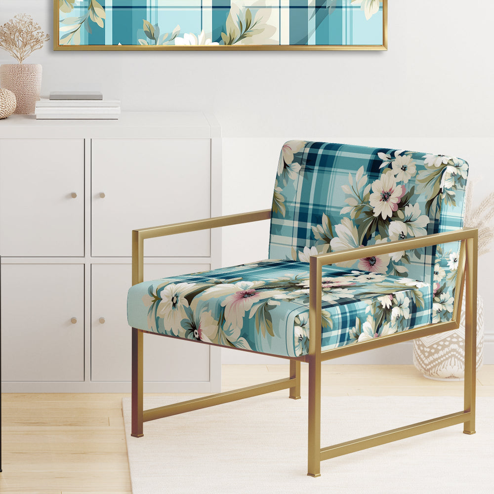 Coastal Comfort Paisley Pattern - Glam Accent Slipper Chair