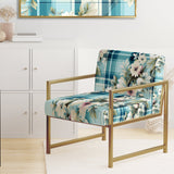 Coastal Comfort Paisley Pattern - Glam Accent Slipper Chair