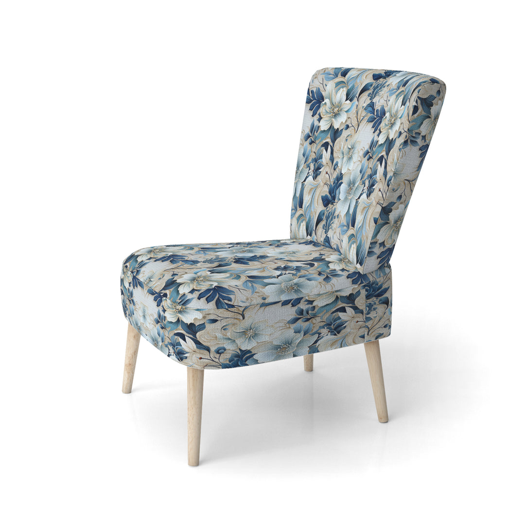 Coastal Retreat Paisley Pattern - Upholstered Glam Accent Chairs