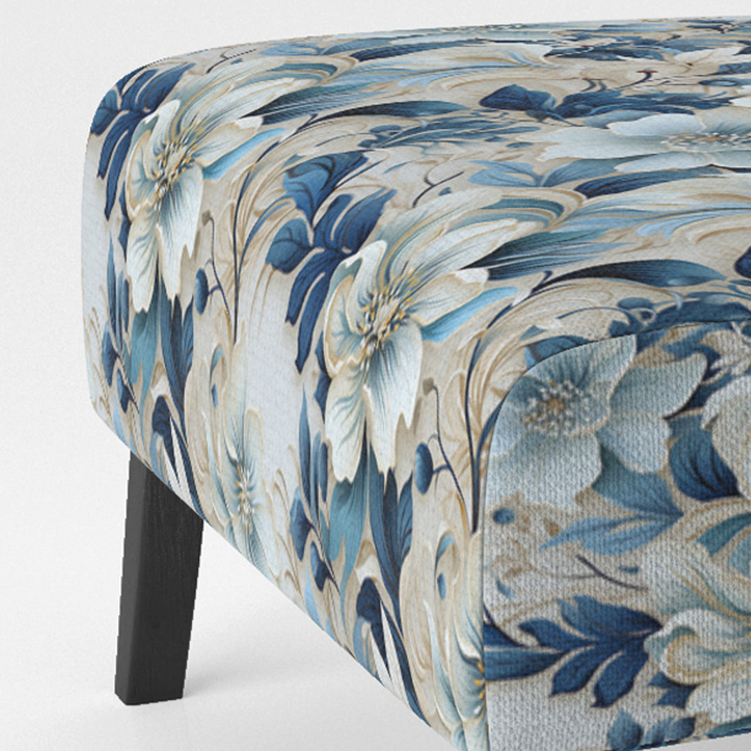Coastal Retreat Paisley Pattern - Upholstered Glam Accent Chairs