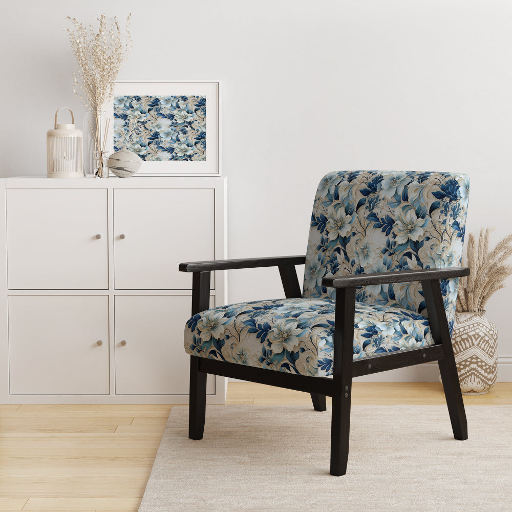 Coastal Retreat Paisley Pattern - Upholstered Glam Accent Chairs