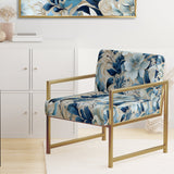 Coastal Retreat Paisley Pattern - Upholstered Glam Accent Chairs