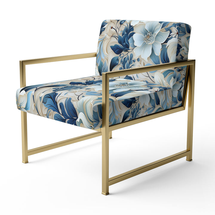 Coastal Retreat Paisley Pattern - Upholstered Glam Accent Chairs