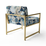 Coastal Retreat Paisley Pattern - Upholstered Glam Accent Chairs