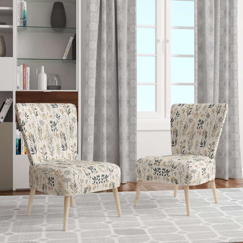 Botanical Sketched - Bohemian Accent Side Chair