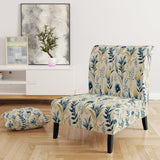 Sandy Beige Coastal Blue - Bohemian Accent Slipper Chair