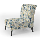 Sandy Beige Coastal Blue - Bohemian Accent Slipper Chair