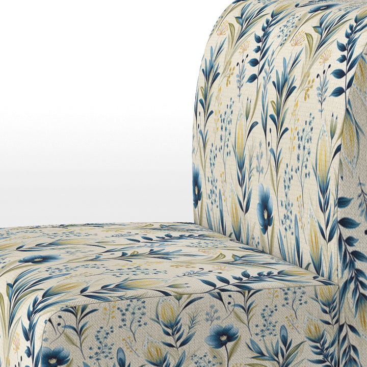 Sandy Beige Coastal Blue - Bohemian Accent Slipper Chair