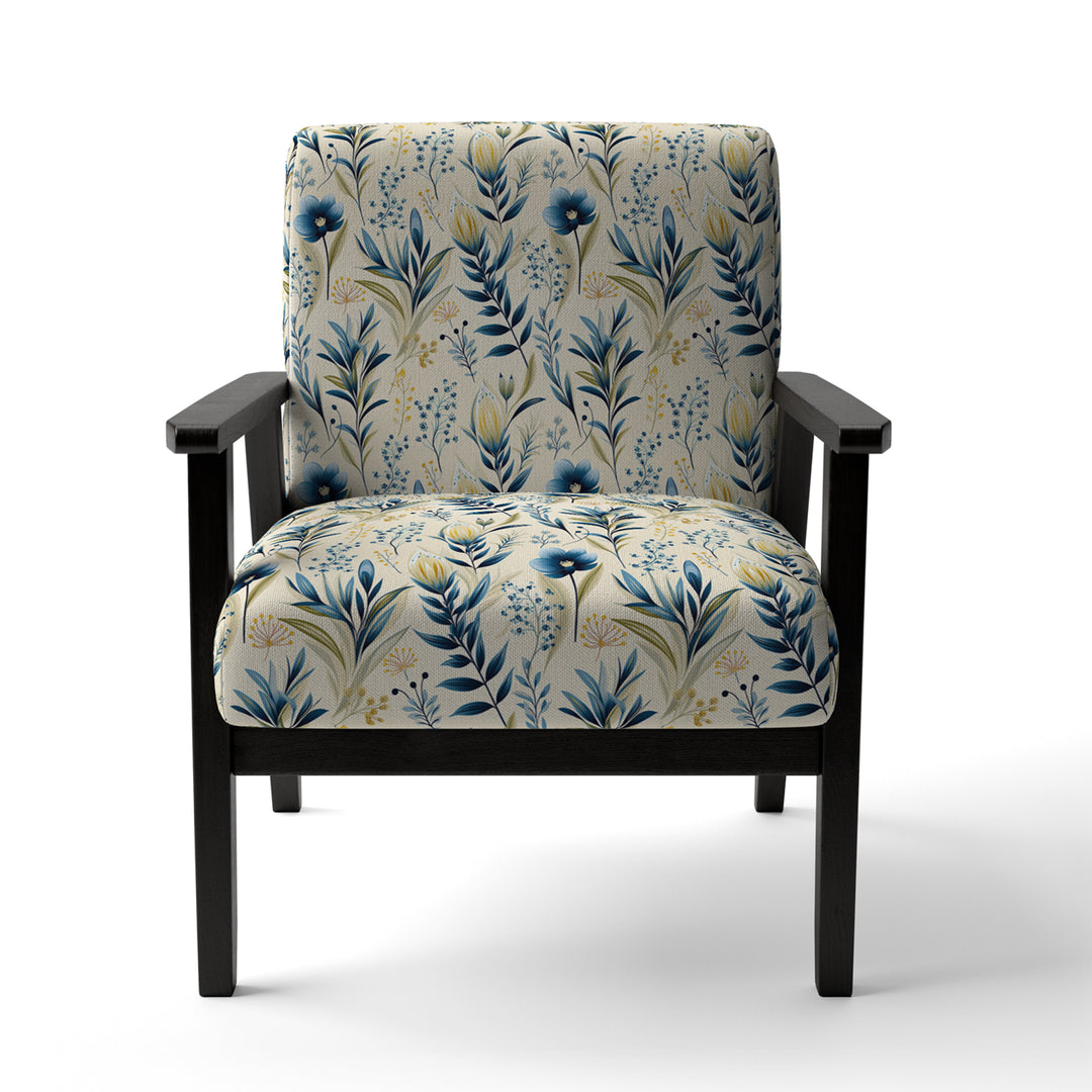 Sandy Beige Coastal Blue - Bohemian Accent Slipper Chair