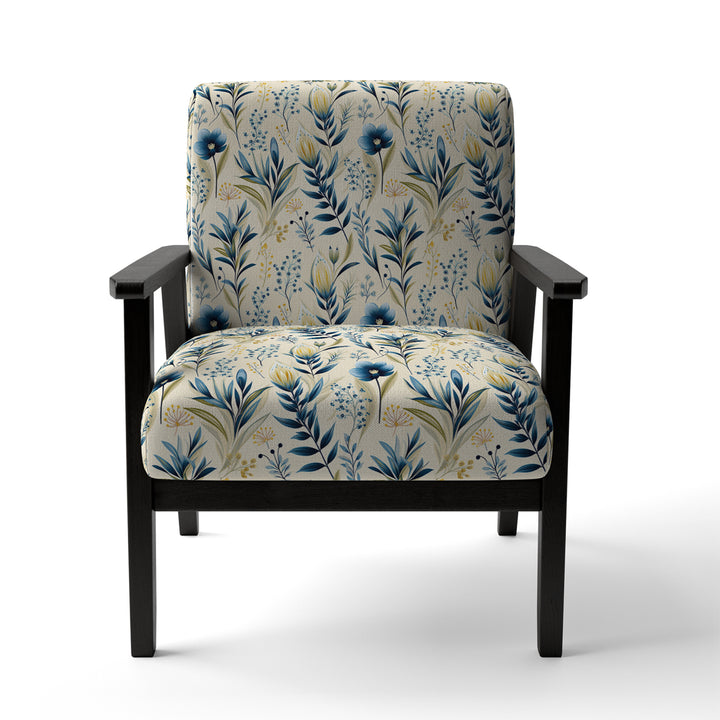 Sandy Beige Coastal Blue - Bohemian Accent Slipper Chair
