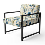 Sandy Beige Coastal Blue - Bohemian Accent Slipper Chair