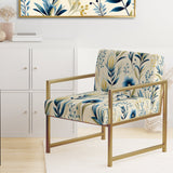 Sandy Beige Coastal Blue - Bohemian Accent Slipper Chair