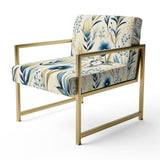 Sandy Beige Coastal Blue - Bohemian Accent Slipper Chair