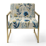 Sandy Beige Coastal Blue - Bohemian Accent Slipper Chair