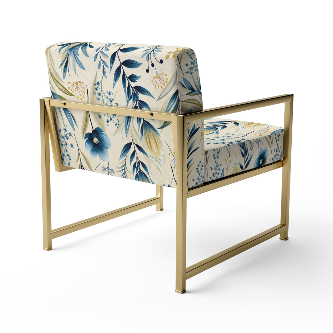 Sandy Beige Coastal Blue - Bohemian Accent Slipper Chair