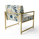 Sandy Beige Coastal Blue - Bohemian Accent Slipper Chair