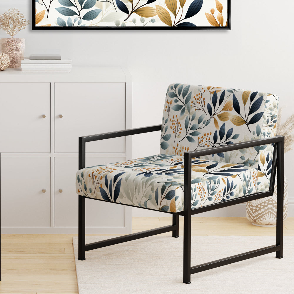 Monochrome Botany - Upholstered Bohemian Accent Chairs