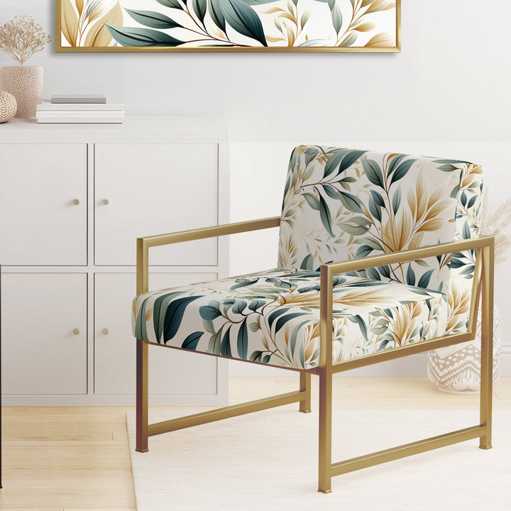 Neutral Leaves - Bohemian Arm Chair
