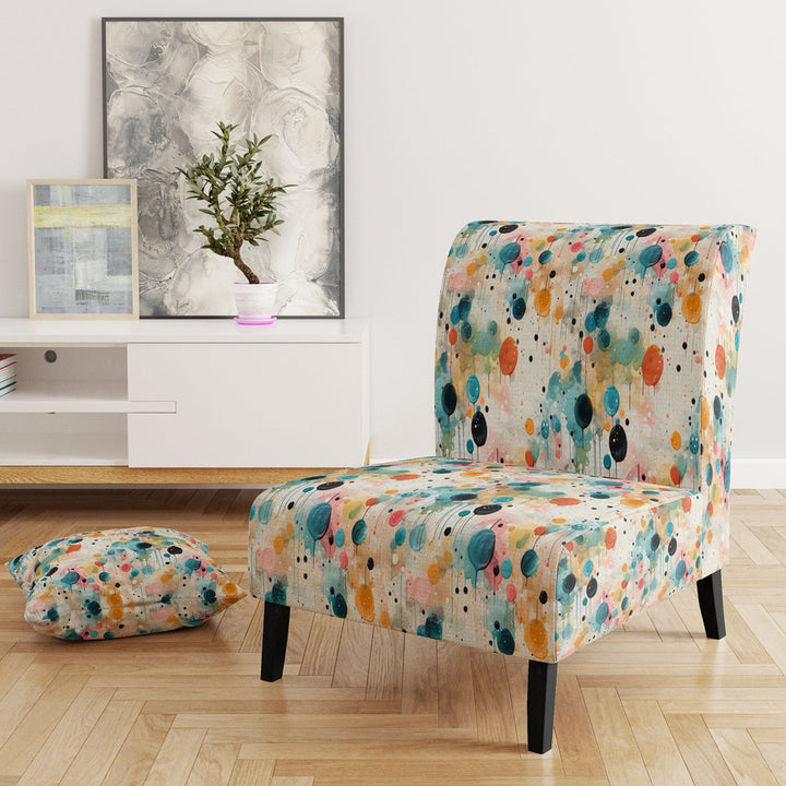 Multicolor Dance Polka Dots Pattern - Modern Accent Side Chair
